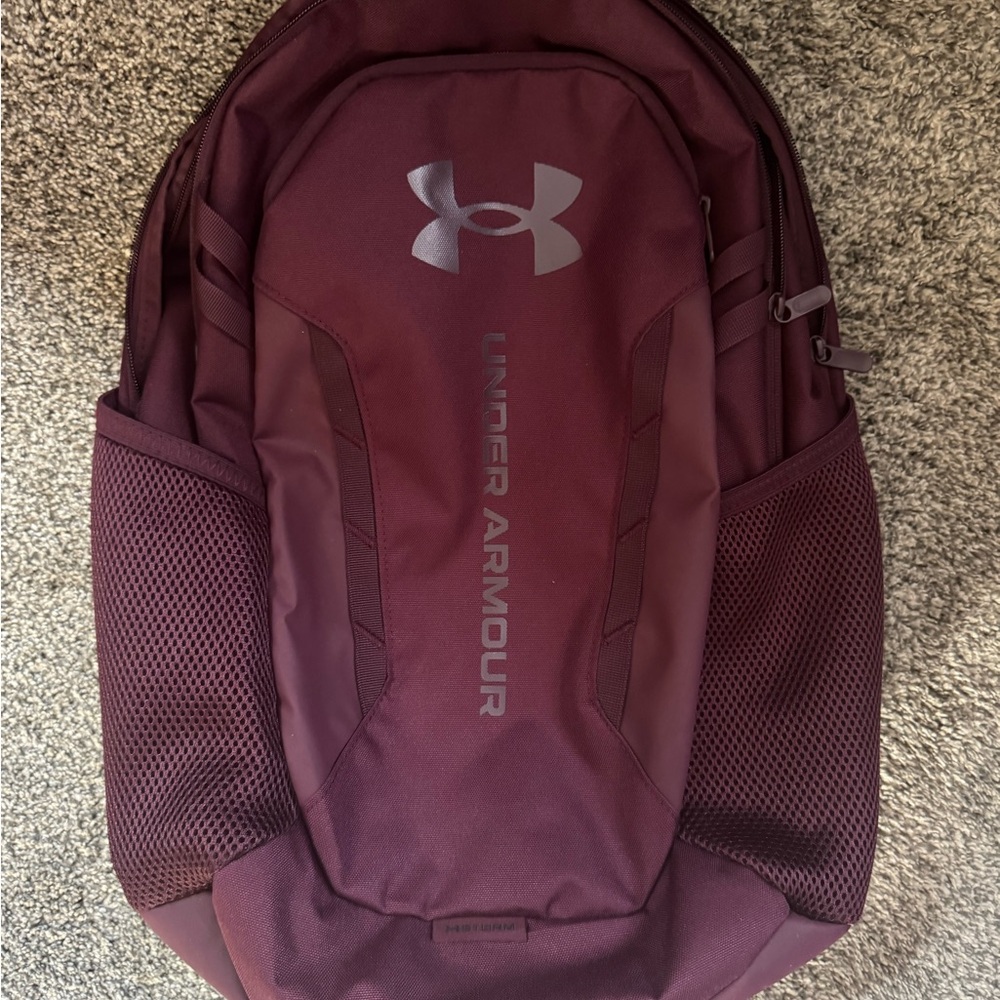 Under Armour Maroon Backpack with Silver Logo